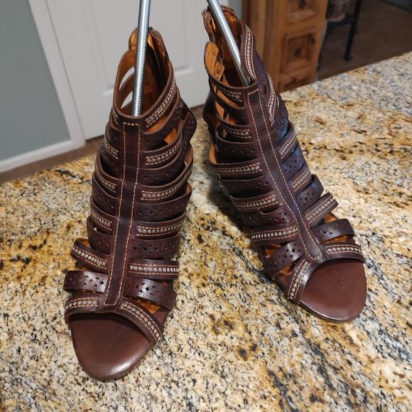 Pikolinos Brown Strappy Heeled Sandals Size 41 Naturally US 10 - Picture 4 of 13